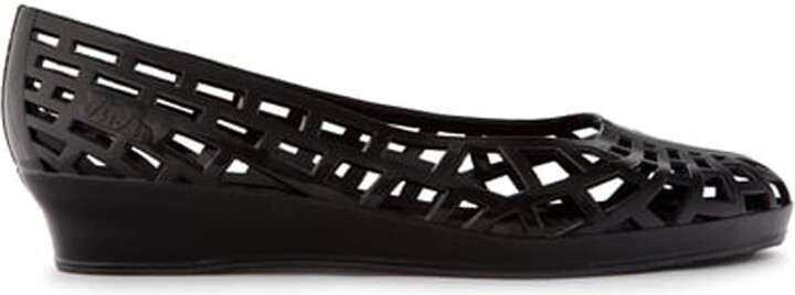 JuJu Black Jelly Low Wedge Heel Shoes ShopStyle