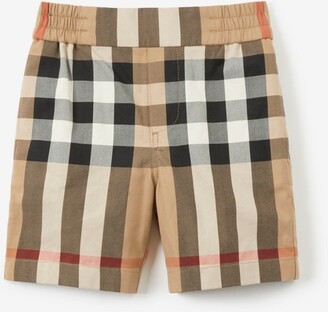 Burberry Childrens Check Cotton Shorts Size: 12M