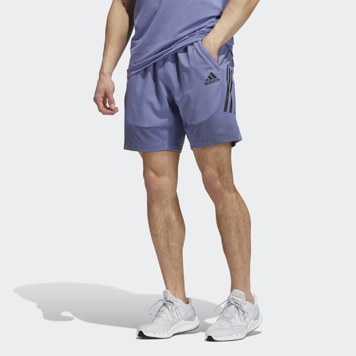 adidas jersey shorts with trefoil logo in gray - ShopStyle