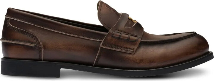 Miu Miu Leather Penny Loafers