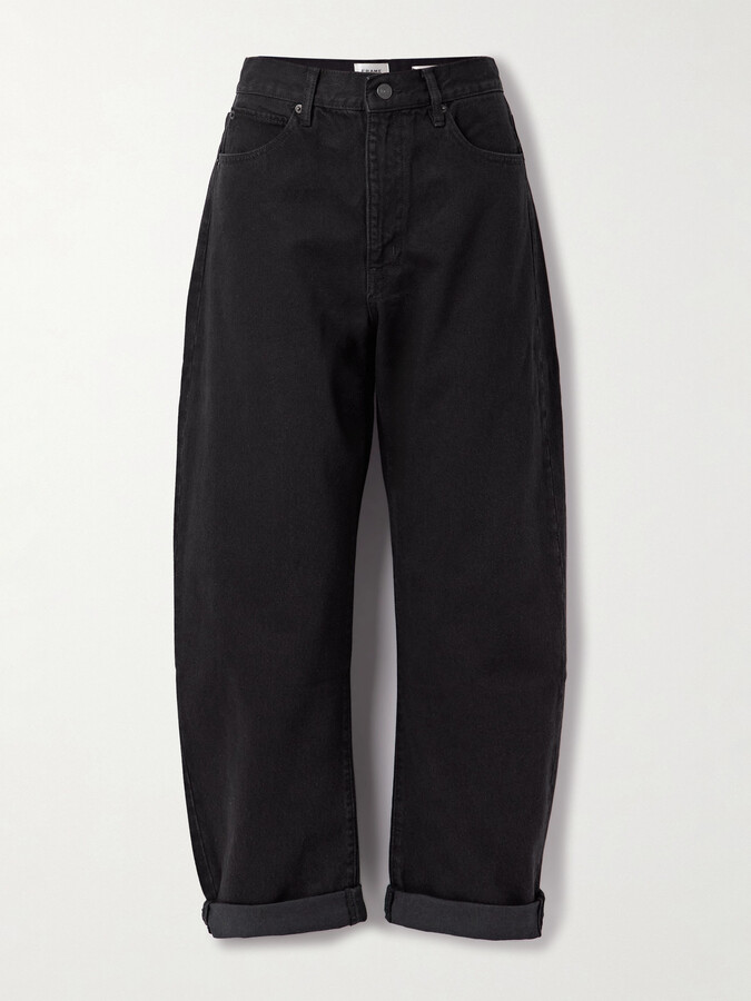 Frame The Bubble High-rise Barrel-leg Jeans - Black