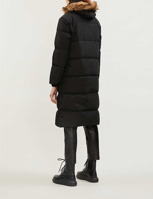 Claudie Pierlot Faux fur-trim hooded shell-down parka coat