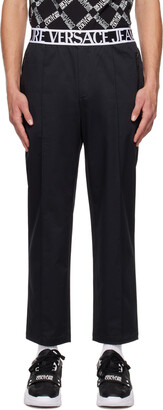 Versace Jeans Couture Black Pleated Trousers