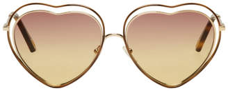Chloé Gold Heart Poppy Love Sunglasses