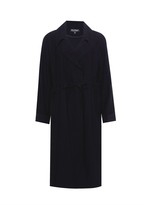 Thumbnail for your product : Miss Selfridge longline coat with waist tie in black