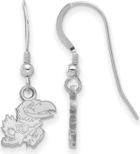 Black Bow Jewelry Co. BlackBowJewelrySterlingSilverKansasJayhawksNCAAMascotFullRightExtraSmallDangleEarrings