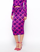 Thumbnail for your product : House of Holland Exclusive Tube Skirt in Parquet Purple