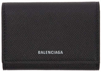 Balenciaga Black Ville Accordion Card Holder