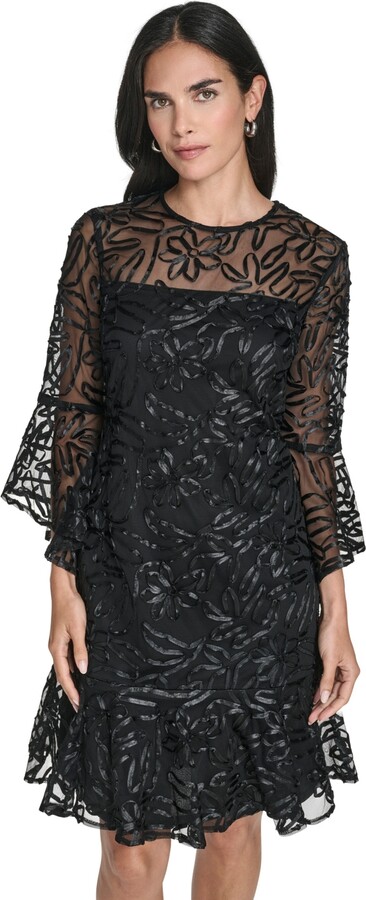 Jessica Howard Women's Bell Sleeve A-Line Dress