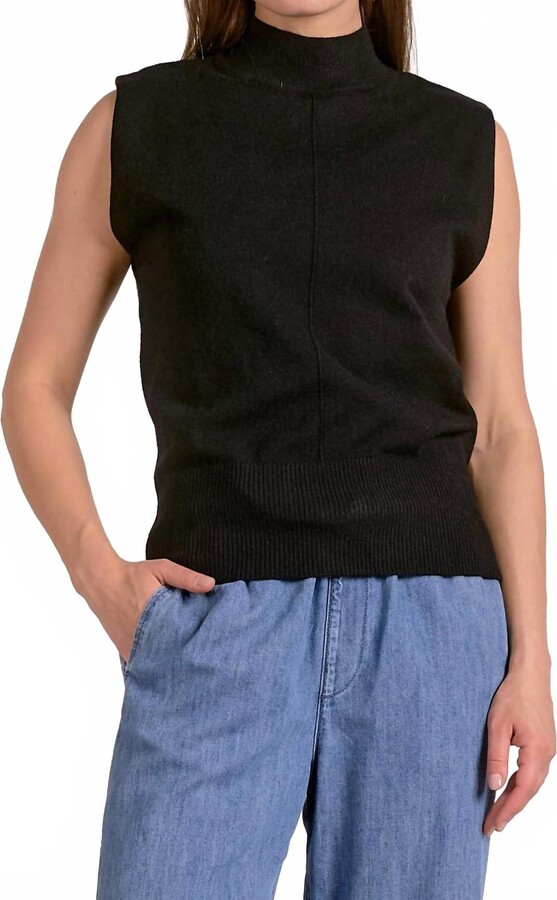 Elan International Diana Sweater Top In Black
