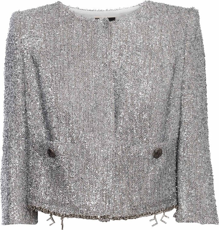 Elisabetta Franchi Elegant Silver Jacket