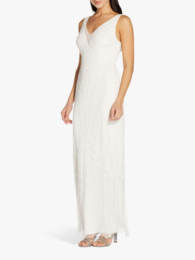 adrianna papell white dress