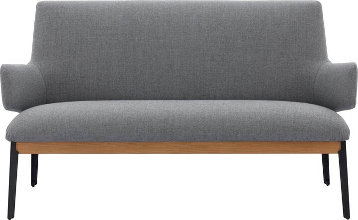 Arflex Hug Love Seat Low Backrest & Armrest In Gun Metal Grey By Roberto Menghi