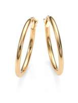Thumbnail for your product : Roberto Coin 18K Yellow Gold Oval Hoop Earrings/1"