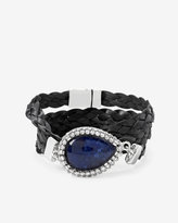 Thumbnail for your product : White House Black Market Leather Sodalite Teardrop Wrap Bracelet