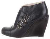 Thumbnail for your product : 3.1 Phillip Lim Leather Wedge Booties Navy Leather Wedge Booties