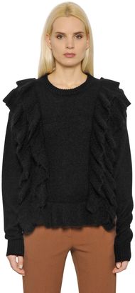 Designers Remix Mohair Wool Knit Sweater With Ruffles