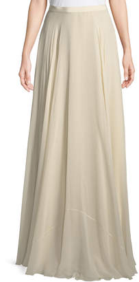 Jenny Packham A-Line Silk Crepe Long Skirt