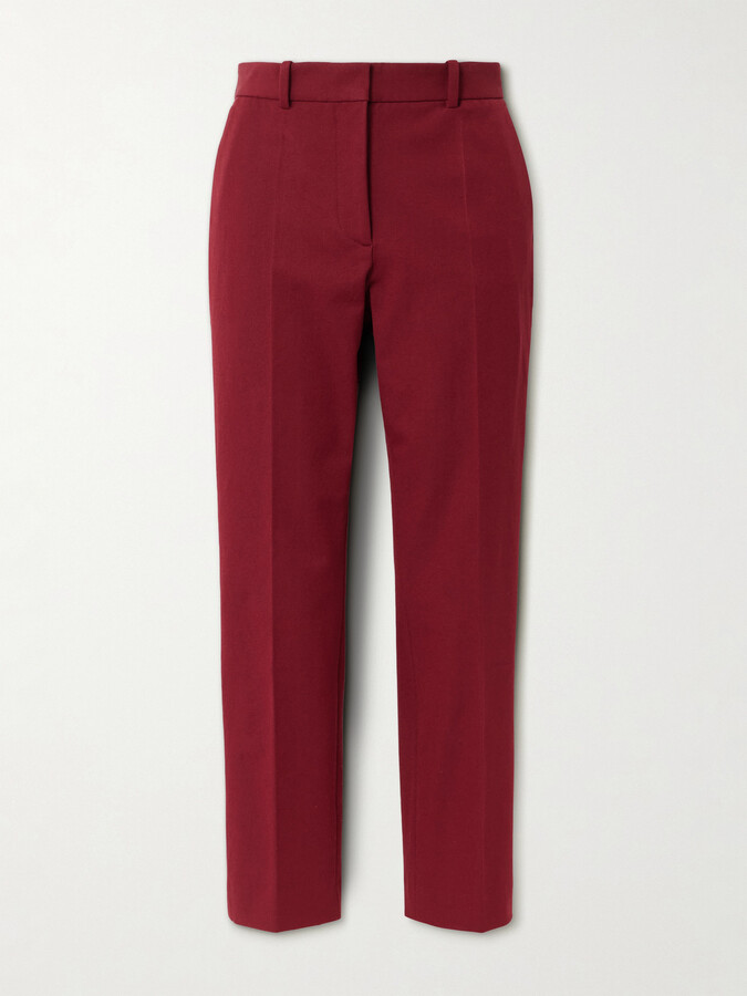 Joseph - Coleman Cropped Stretch-twill Straight-leg Pants - Red