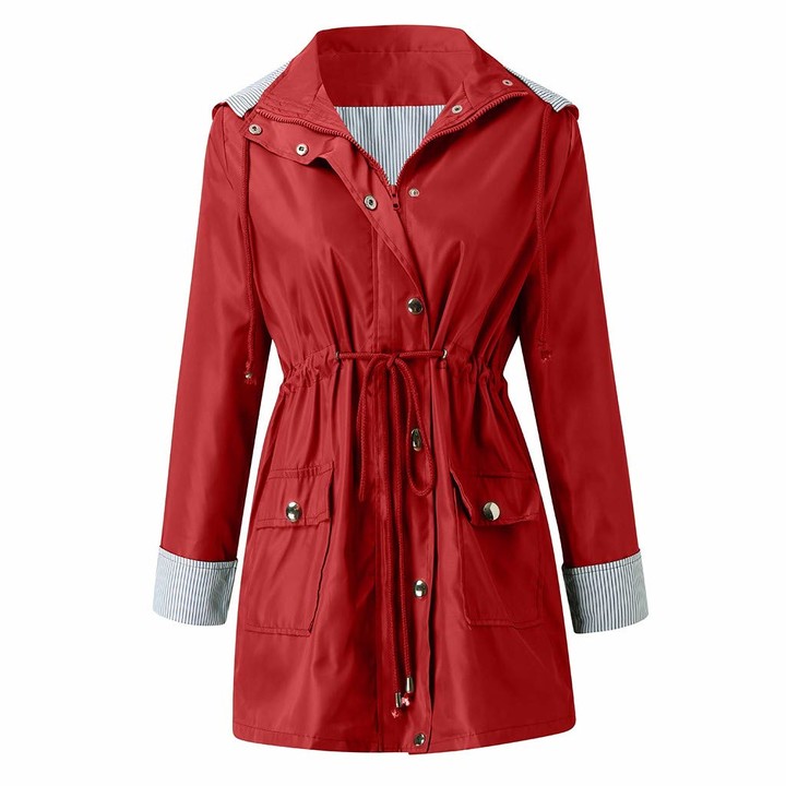 plus size red raincoat