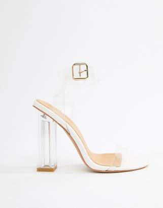 PrettyLittleThing Clear Block Heeled Sandals