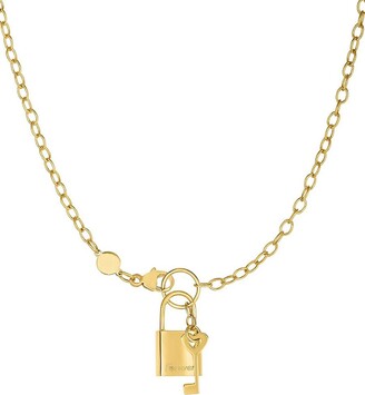 Lock and Key Pendant Lucia Heart Shaped Key in 14K White and Yellow –  Roxx Fine Jewelry