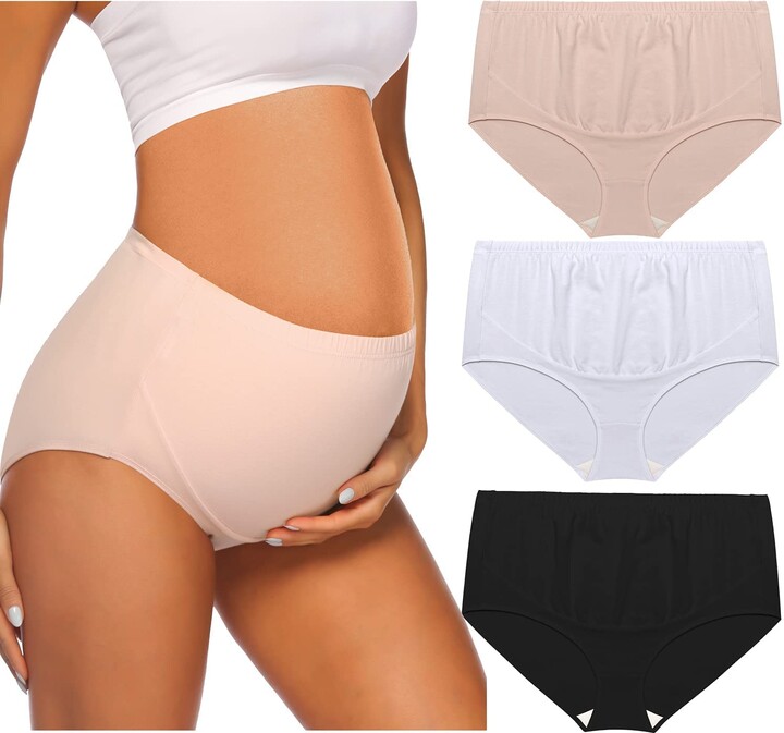 Ekouaer Women's Over the Bump Maternity Underwear Cotton Pregnant