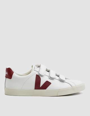 Veja Esplar Leather 3-Lock Sneaker in Extra White Marsala - ShopStyle
