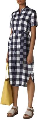 whistles montana linen shirt dress