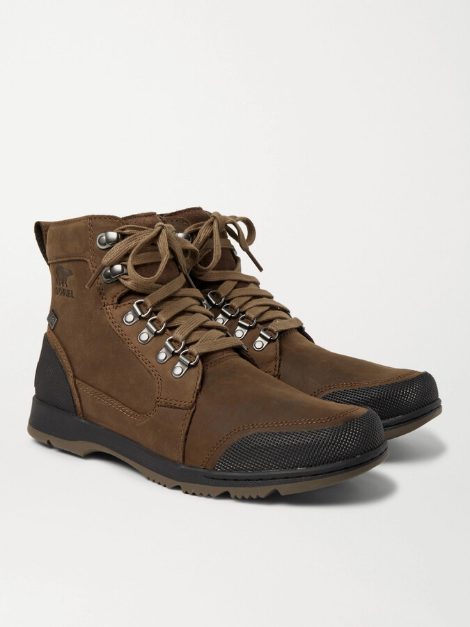 Sorel Ankeny Ii Rubber-Trimmed Leather Boots - ShopStyle
