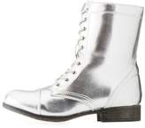 Thumbnail for your product : Charlotte Russe Bamboo Metallic Combat Boots