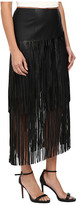 Thumbnail for your product : Kensie Soft Pleather Fringe Skirt KS9K6173