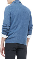 Thumbnail for your product : Neiman Marcus Shawl Collar Sweater, Blue
