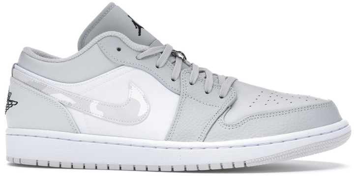 Jordan Nike 1 Low White Camo Sneakers US Size 7Y EU Size 40 - ShopStyle
