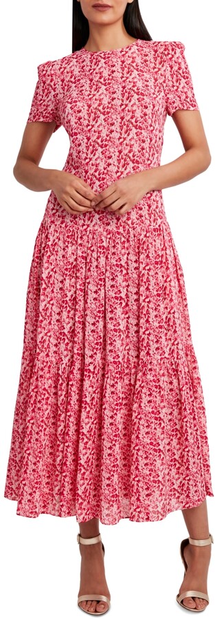 BCBG Max Azria Womens Pink Snake Print Faux Wrap Evening Dress Gown XL BHFO 4150