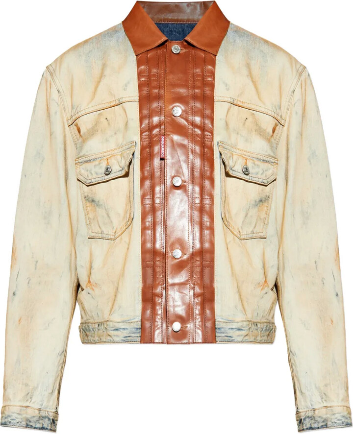 DSQUARED2 Leather-Panel Jacket