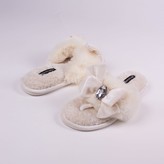 Thumbnail for your product : Pretty You London Diana Luxury Jewel Toe Post Slippers In Cream