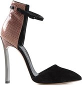 Thumbnail for your product : Casadei ankle strap pumps with a silver-tone heel