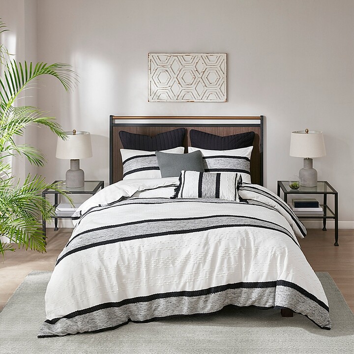 Details about   Wellboo Striped Comforter Sets Black and White Stripe Bedding Sets Queen Full Wo 