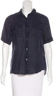 Theory Short Sleeve Button-Up Top