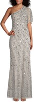 Thumbnail for your product : Aidan Mattox Beaded Asymmetric Gown