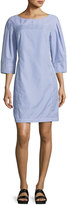 Thumbnail for your product : Derek Lam Pinstripe Boat-Neck Tunic Dress, Blue/White