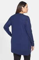 Thumbnail for your product : Sejour 'Fine Dine' Side Zip Merino Wool Cardigan (Plus Size)