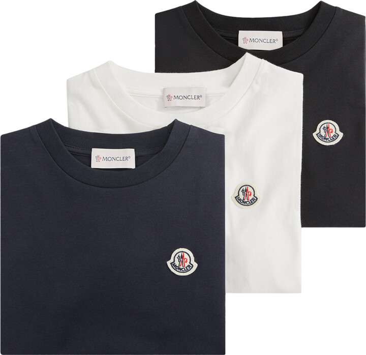 Moncler Enfant Logo Patch Cotton T-shirt (pack Of Three)