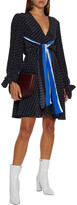 Thumbnail for your product : Stella McCartney Tie-front Printed Silk Crepe De Chine Mini Dress