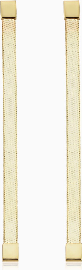 Oradina 14K Yellow Gold Park Avenue Herringbone Drop Earrings