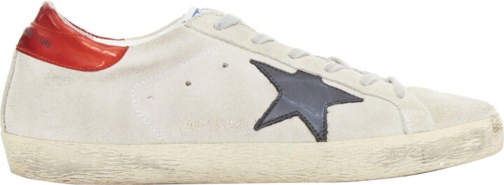 Golden Goose Superstar Grey Suede Metallic Trim Star Distressed Sneakers Eu38
