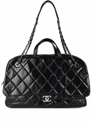 Chanel Pre Owned CC diamond-quilted bowling bag - ShopStyle