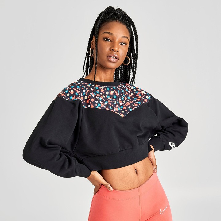 nike heritage floral crew sweater