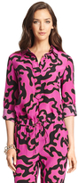Thumbnail for your product : Diane von Furstenberg Long Sleeve Silk Blouse with Collar